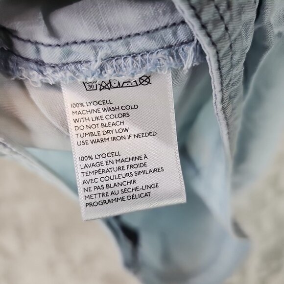 BDG Urban Outfitters Mini Skirt Womens Size 4 Light Blue Lyocell Front Slits - Picture 4 of 7